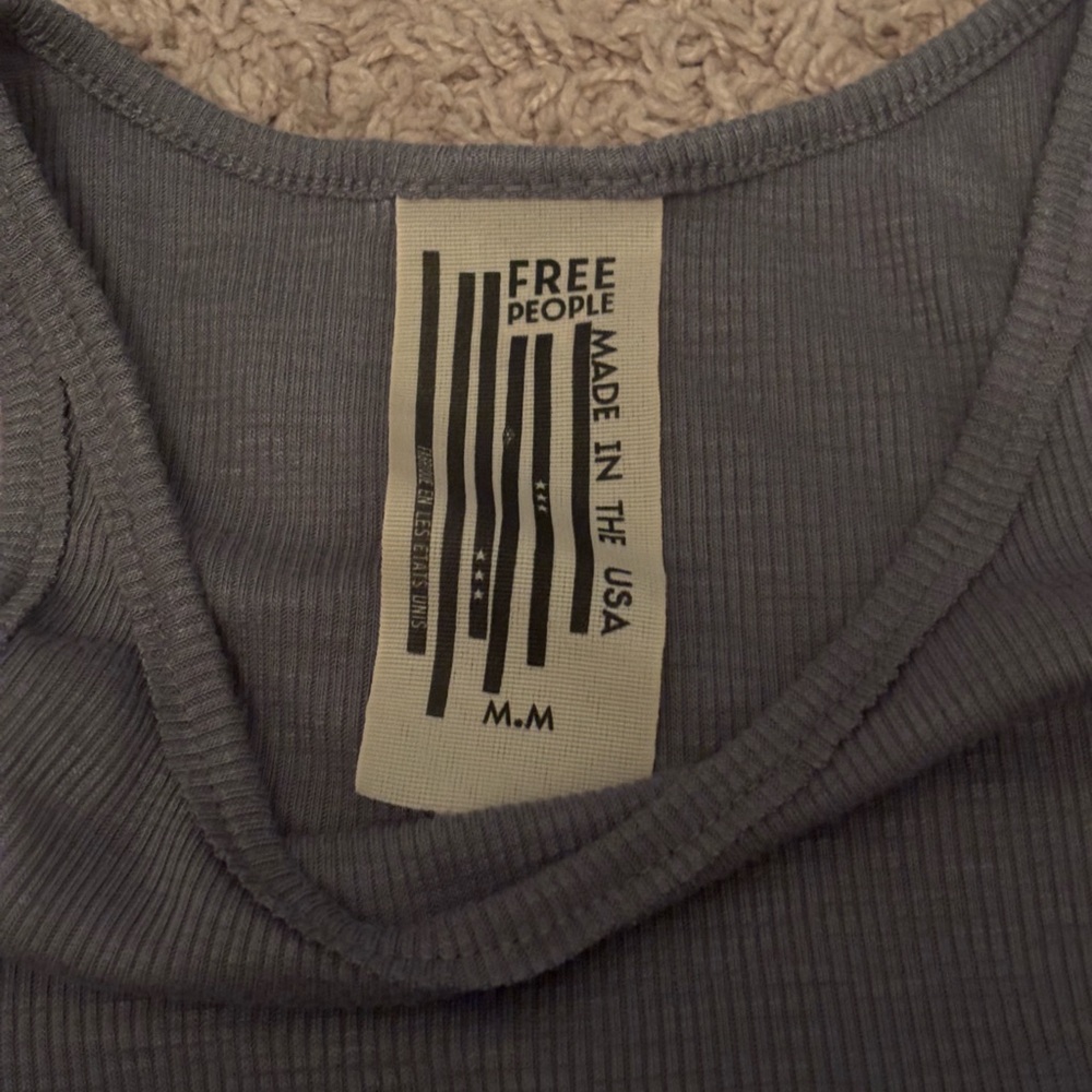 Free People Gray Ribbed Tank Top - Picture 2 of 3